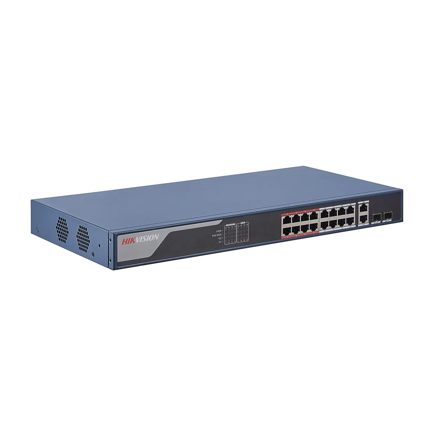 Switch 16+2 port 10/100M Hikvision DS-3E0318P-E(C), 16xPoE, 2xRJ45 GE Uplink, 2xSFP, rack