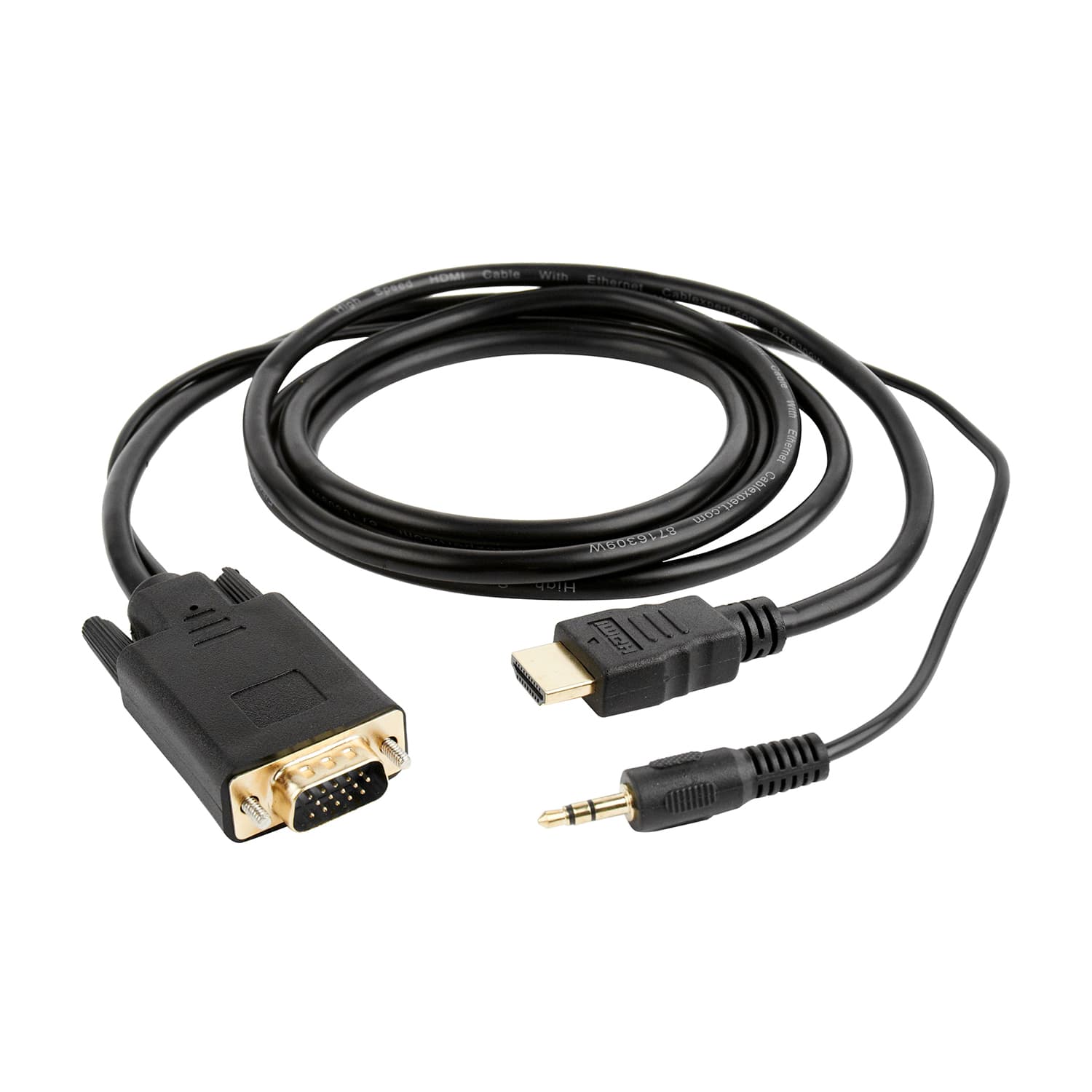 Converter, HDMI m -> D-Sub (VGA) m + audio, Cablexpert A-HDMI-VGA-03-5M, 5 м, black