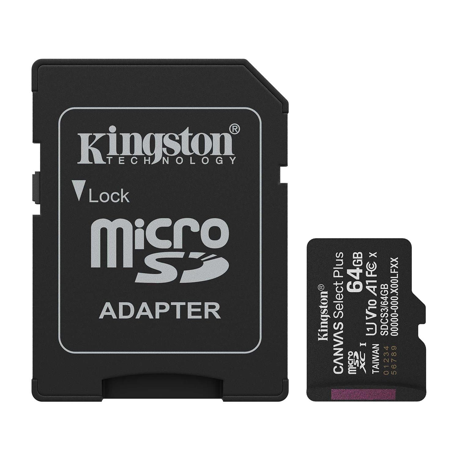 Карта памяти Kingston SDCS3/64GB Canvas Select Plus A1 U1 V10 64GB