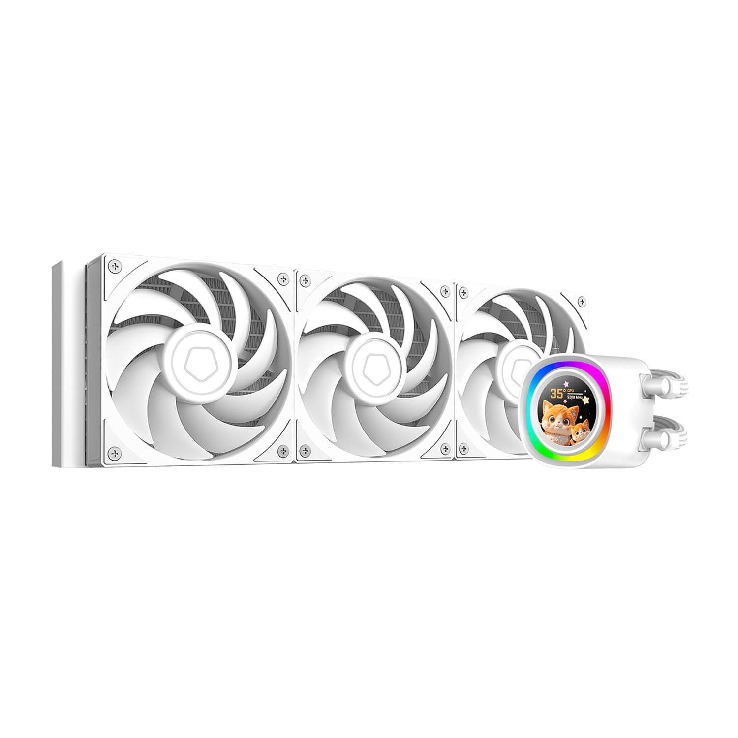 Water Cooler ID-Cooling FX360 LCD PE WHITE, for S1851/1700/1200/115x/AMD
