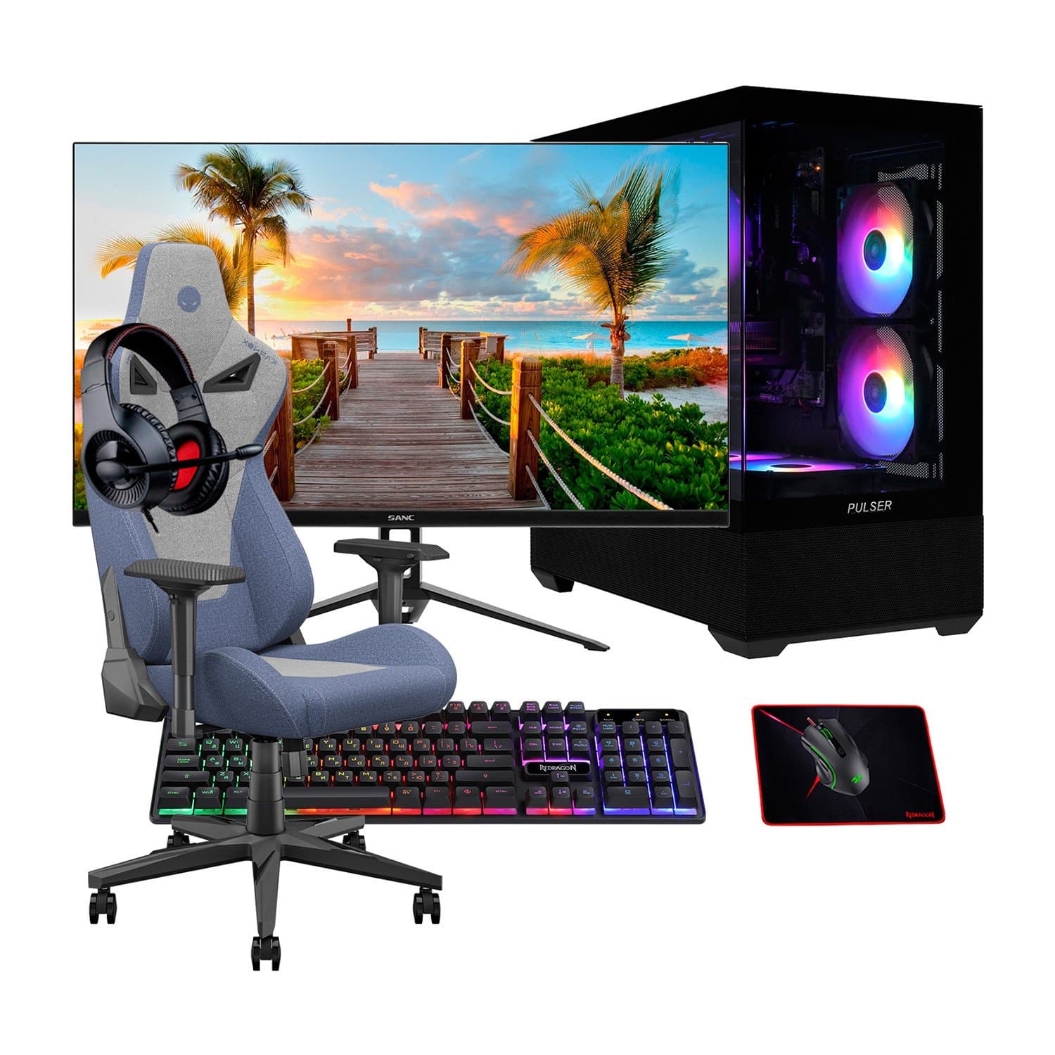 Core i5-14400F-2.5GHz/B760/RAM 32GB/SSD 1TB (M.2)/RTX5060-8GB/no DVD/600W/Монитор 27" Sanc 240Hz