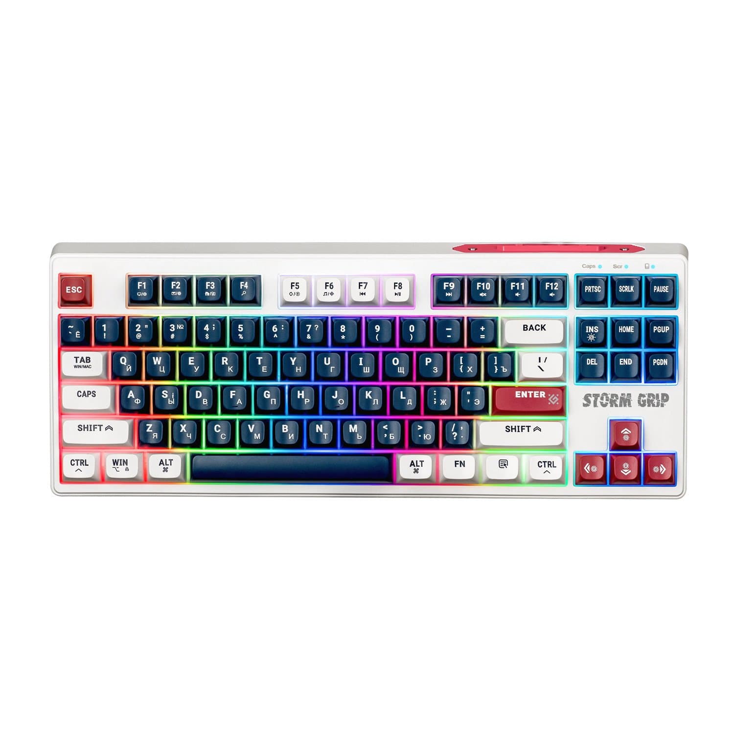 KeyBoard  USB, Defender StormGrip GK-188 RU,BT/2.4 GHz wireless, 1.5m cable, Silver, (45188)