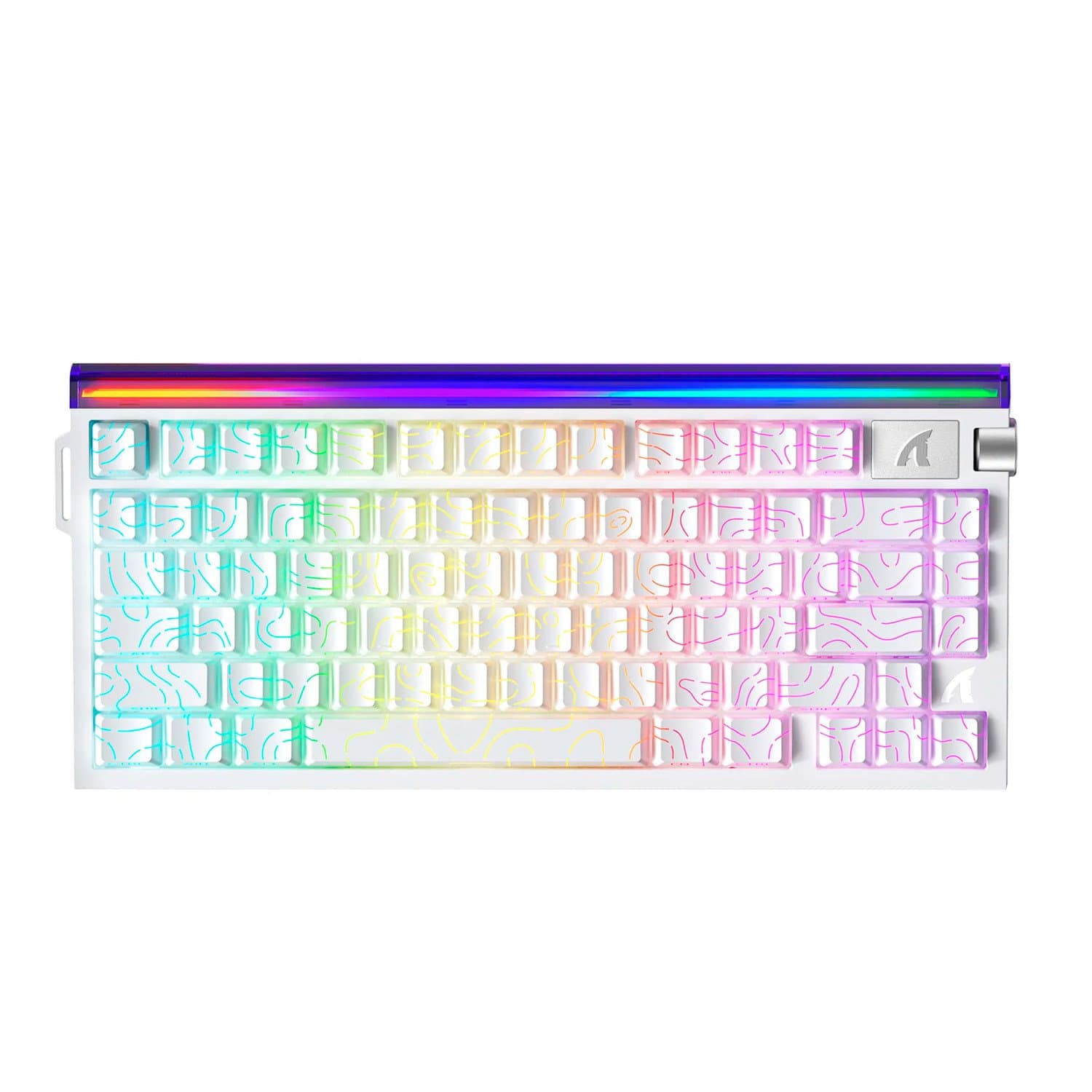 KeyBoard USB, Attack Shark R85 HE Wite Contour, Magnetic Purple switch, EN/RU/KZ, cable, WH