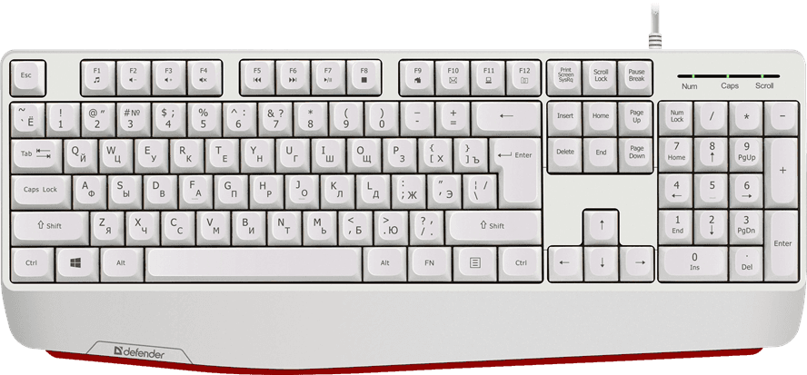Клавиатура USB Defender Atom HB-546 белый