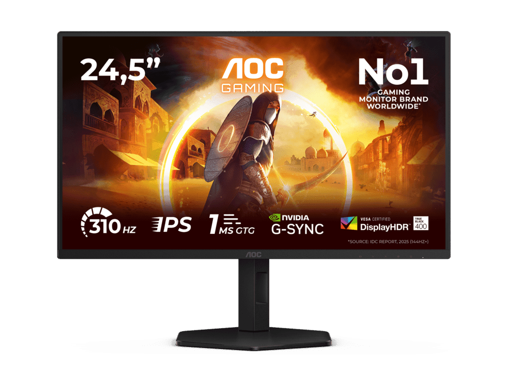 Монитор Игровой 24,5" AOC 25G4SXU/01 IPS 1920x1080 310Hz 1ms 400cdm 1000:1 2xHDMI 1xDP HAS Черный