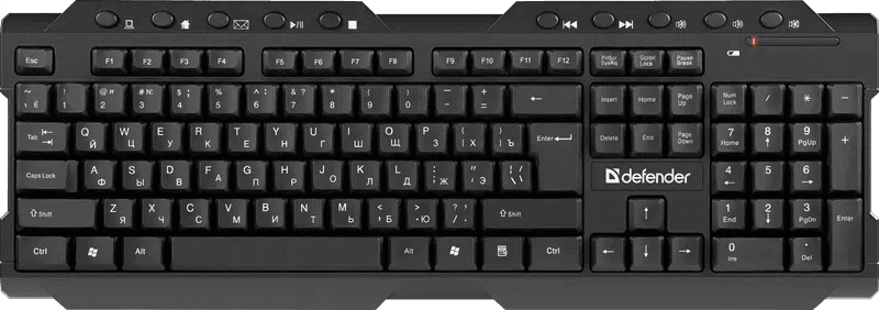 Клавиатура беспроводная Defender Element HB-195 USB (Черный), USB, ENG/RUS,стандарт
