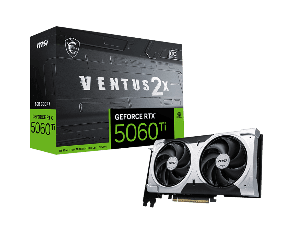 Видеокарта MSI GeForce RTX 5060 Ti 16G VENTUS 2X PLUS, 16Gb GDDR7 128-bit 1xHDMI 3xDP G506T-16V2P