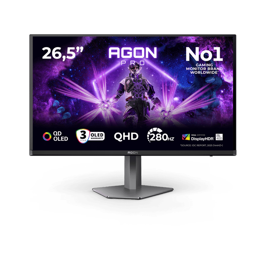 Монитор Игровой 27" AOC AG276QZD2 QD-OLED 2560x1440 280Hz 0,03ms 1000cd/m2 2xHDMI 2xDP 2x5W Черный
