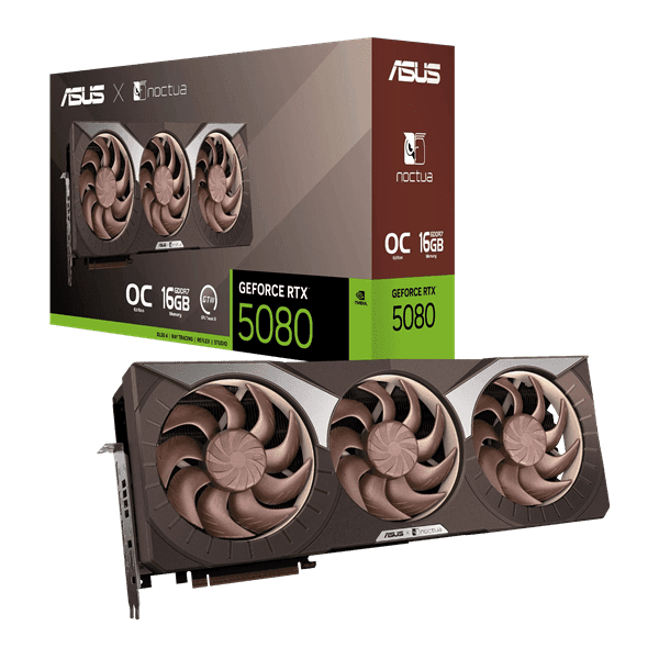 Видеокарта ASUS GeForce RTX5080 16GB GDDR7 Noctua OC Edition 256bit 2xHDMI 3xDP RTX5080-O16G-NOCTUA