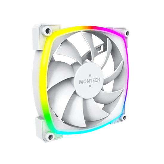 Вентилятор для корпуса Montech AX120 PWM (W) 1x(120x120x25mm) / 800-1600RPM / 59CFM / 27dBA Белый