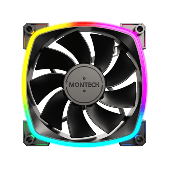 Вентилятор для корпуса Montech RX120 3 in 1 Pack (B) 3x(120x120x25mm)/800-1600RPM/59CFM/Rever Черный