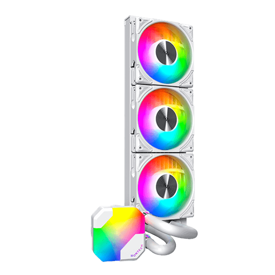 Водяное охлаждение для CPU Montech HyperFlow ARGB 360 (W) TDP 320W 3x120 115x-1851/AM3-AM5 White