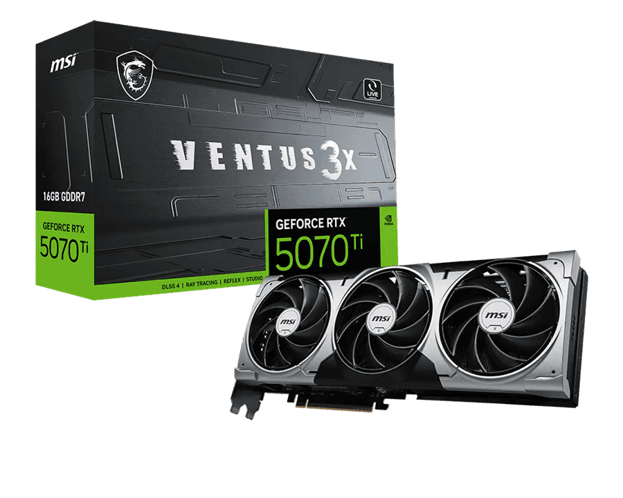 Видеокарта MSI GeForce RTX 5070 Ti 16G VENTUS 3X, 16Gb GDDR7 256-bit 1xHDMI 3xDP G507T-16V3