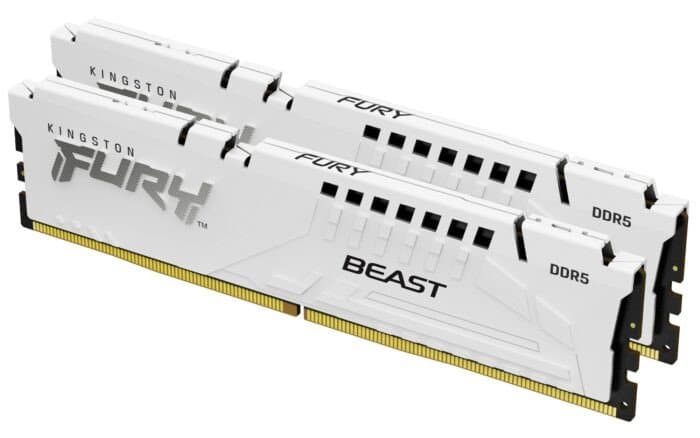 Оперативная память  32GB Kit (2x16) DDR5 5200MHz Kingston FURY Beast White XMP CL40 KF552C40BWK2-32