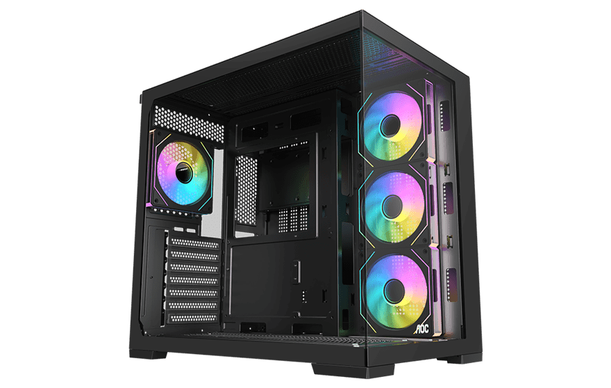 Корпус AOC CG395B 4F ATX/M-ATX/ITX 2xUSB3.0 1xType-C 1xAudio/Mic Черный AOC-CG395-BF4V2R0T2-G