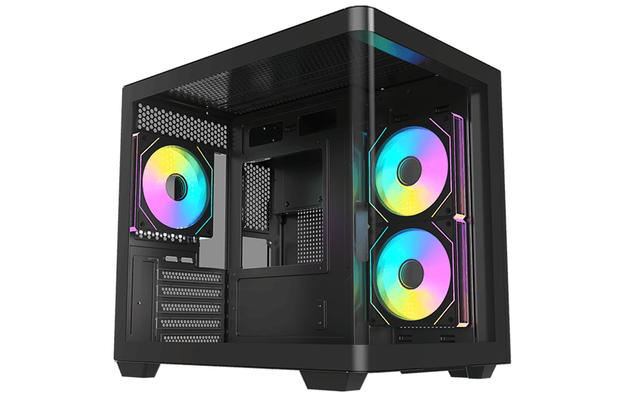 Корпус AOC CG350B 3F M-ATX/ITX 1xUSB2.0 1xUSB3.0 1xType-C 1xAudio/Mic Черный AOC-CG350-BF3V1R0W2-G