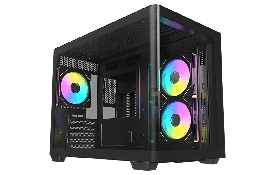Корпус AOC CG355B 3F M-ATX/ITX 2xUSB3.0 1xType-C 1xAudio/Mic Черный AOC-CG355-BF3V1R0W2-G