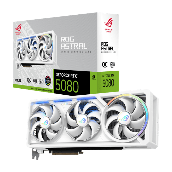 Видеокарта ASUS GeForce RTX 5080 16GB ROG ASTRAL GDDR7 256bit 3xDP ROG-ASTRAL-RTX5080-O16G-WHITE