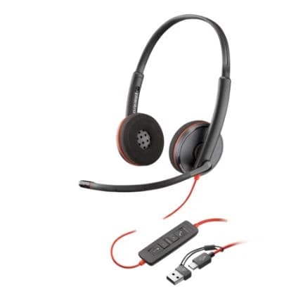 Наушники Poly Blackwire 3220 Stereo USB-C Headset +USB-C/A Adapter (8X228AA)
